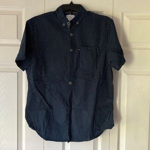 Navy blue short sleeve button up